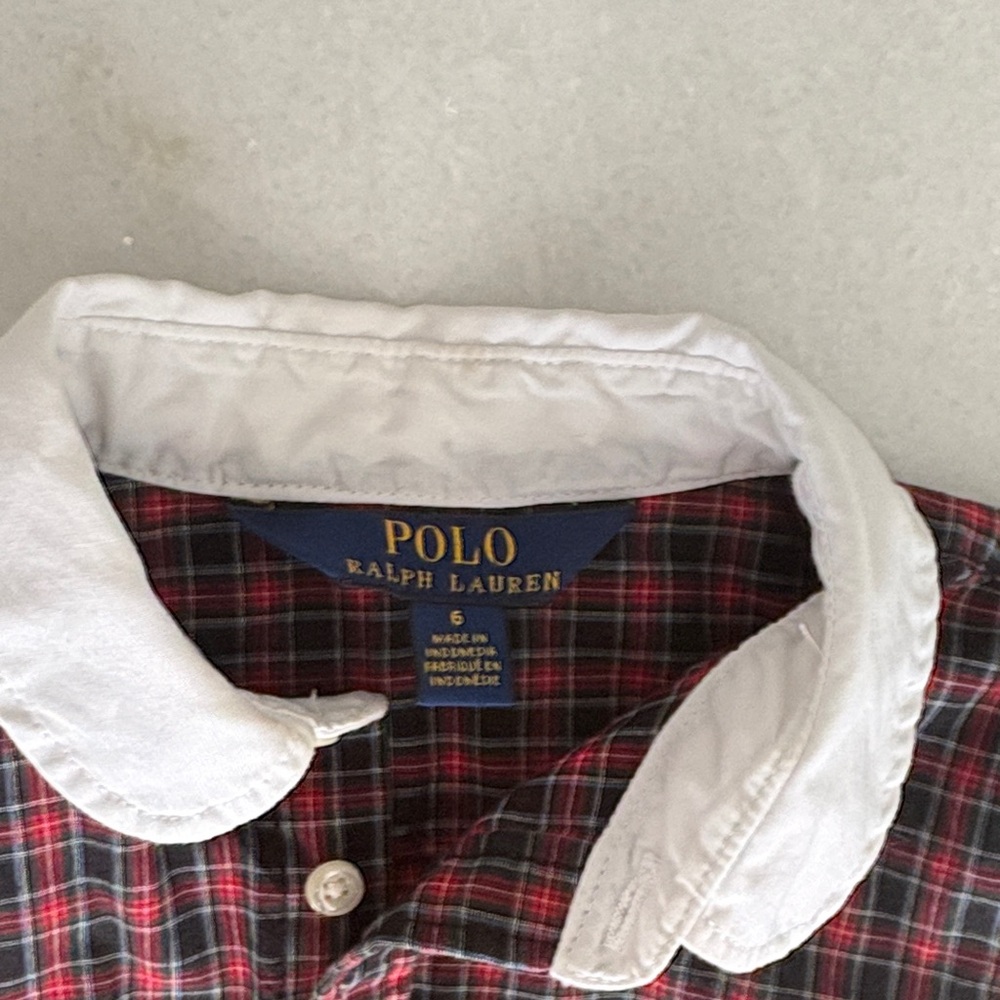 Ralph Lauren Red and Black Plaid Dress with White Accents Sz 6 - Picture 5 of 12